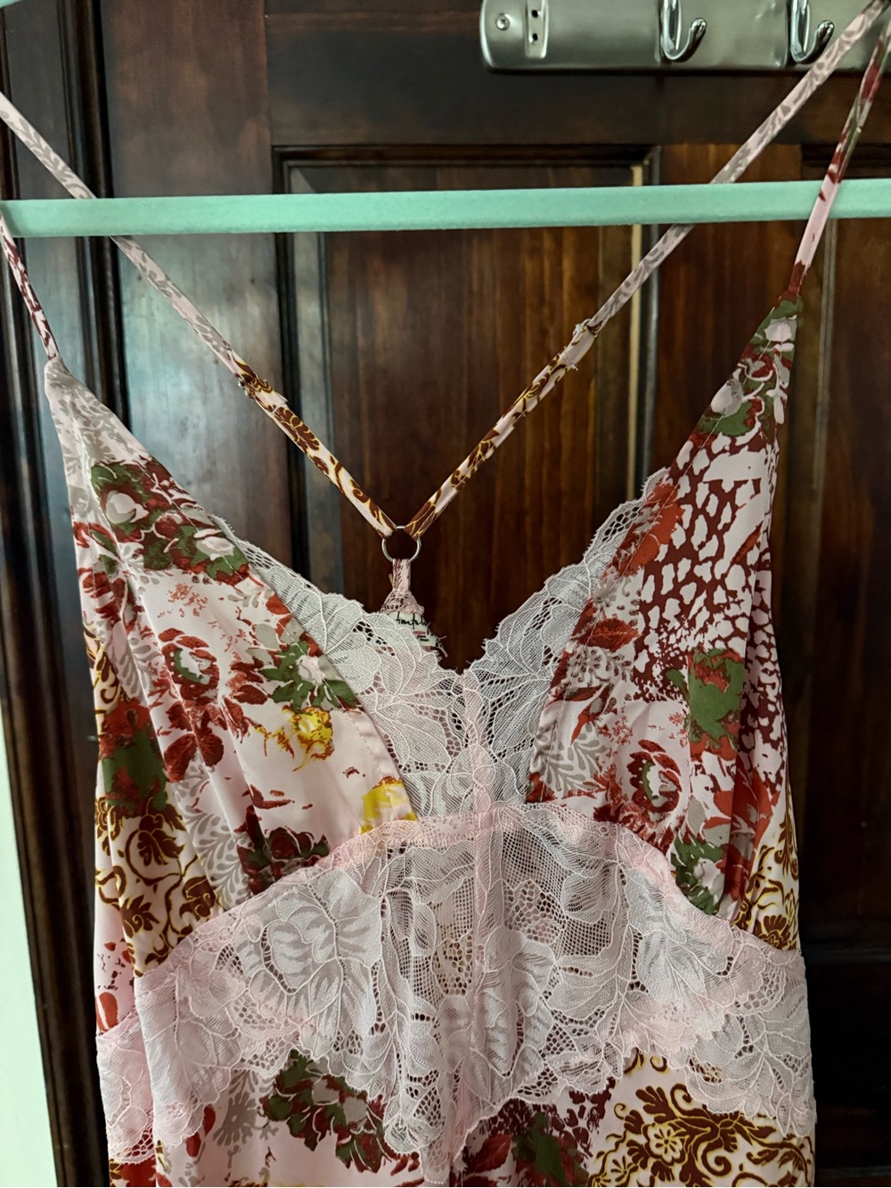 Free People Pink Floral Lace Slip Midi Dress - Picture 6 of 7